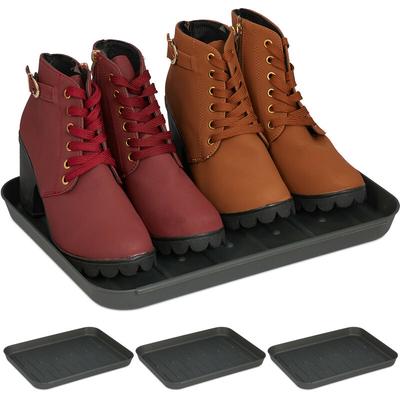 Relaxdays - Schuhabtropfschale, 4er Set, Unterlage für nasse Schuhe, hbt: 3 x 27 x 35 cm, Image