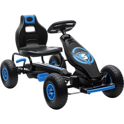 HOMCOM Gokart, Kinderfahrzeug mit verstellbarem Sitz, Tretfahrzeug mit Gummireifen, Pedal und Image
