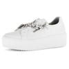 Plateausneaker GABOR, Damen, Gr. 43, weiß, Kalbsleder, unifarben, modisch, Schuhe, Freizeitschuh, Halbschuh, Schnürschu mit Best Fitting-Ausstattung