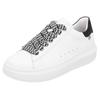 Plateausneaker RIEKER SPORT, Damen, Gr. 37, schwarz-weiß (weiß, schwarz), Leder, sportlich, Schuhe, Freizeitsneaker, Schnürschuh, Halbschuh im Sport-Style
