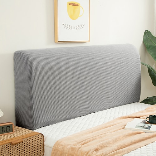 Elastischer Bezug für Doppelbettkopfteil aus Maissamt für Schlafzimmer, Hotelschutz, Staubschutz für das Kopfteil Image