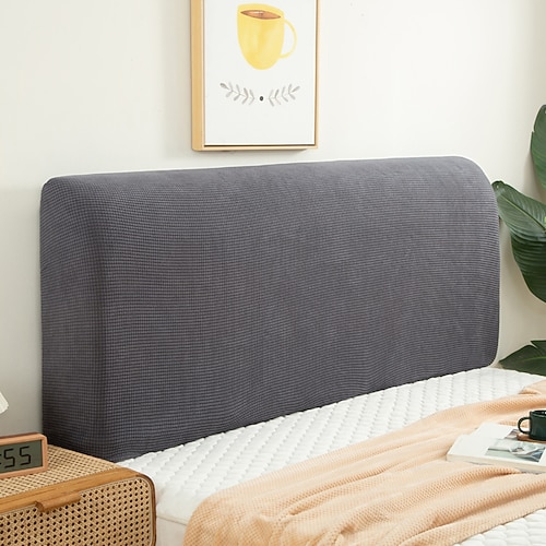 Elastischer Bezug für Doppelbettkopfteil aus Maissamt für Schlafzimmer, Hotelschutz, Staubschutz für das Kopfteil Image