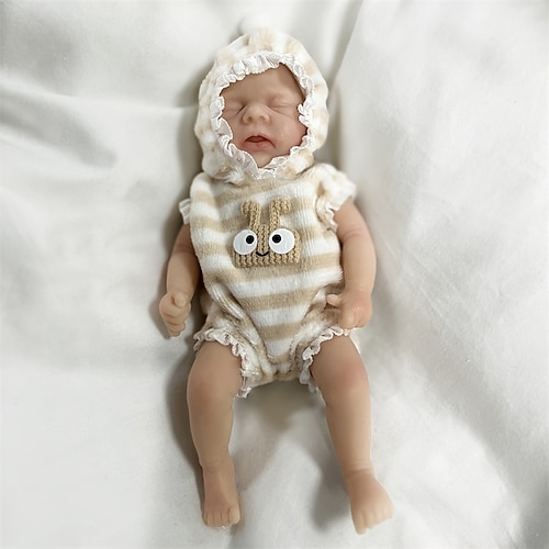 Zwillingsminiatur Lebensechte Reborn Baby Puppen handgefertigte Silikon Überraschungszubehör für Kinder von 3-6 Jahren - realistisches Neugeborenes Puppenset Weihnachtsgeschenk