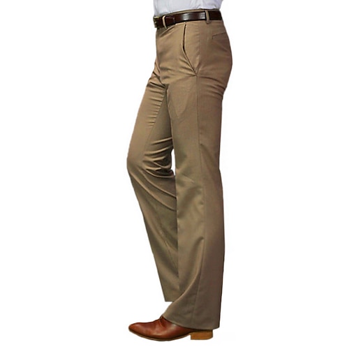 Herren Anzughosen Hose Hosen Chinesisch Chino Knopf Tasche Glatt Komfort Formal Party Arbeit Modisch Klassicher Stil Cachi scuro Schwarz Mikro-elastisch Image