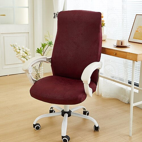 Bürostuhlbezüge aus PU-Leder, wasserdicht, schmutzabweisend, drehbar, dehnbar, abnehmbare Überzüge für Computer-Schreibtischstühle Image