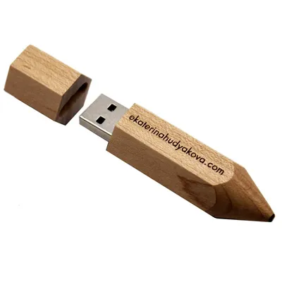 Wooden Pencil USB Flash Drives Free Custom Logo Pen Drive Maple Wood Real Capacity Memory Stick