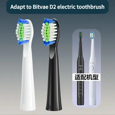 Bitvae D2 Electric Toothbrush Replacement Heads Adult DuPont Bristles Nozzle Brush Head, for Bitvae D2 Electric Toothbrush，10pcs