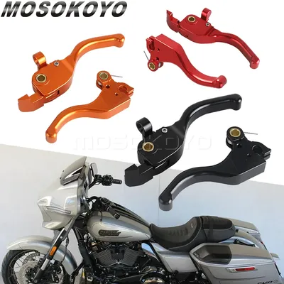 Motorcycle Handlebar Brake Clutch Levers 2 3 Finger For Harley Touring Street Glide CVO 121 FLHXSE