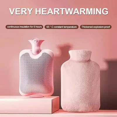 1pc Hot Water Bottle, 1000ml Water-Filled Hot Water Bottle, Hand and Foot Warmer for Girls,Cute