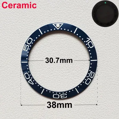 38mm*30.7mm Ceramic Sloping Bezel Insert Suitable For 40mm Men's Sea Master Watch Ring Accessories Replace Fully Luminous Bezels