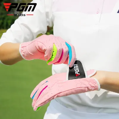 1Pair PGM ST010 Golf Glove Children Sweat Absorbent Microfiber Fabric Anti Slip Soft Breathable