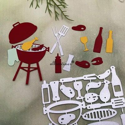 Camping barbecue DIY Craft Metal Cutting Die Scrapbook Embossed Paper Card Album Craft Template