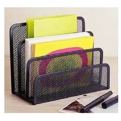 Iron Mesh Three-layer Business Document Tray Book Magazine Stand Office Desktop Files Organizer Home Bookends Letter Sorter