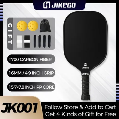 JIKEGO Carbon Fiber Pickleball Paddle Set 16mm Racquet Pickle Ball Racket Professional Lead Tape