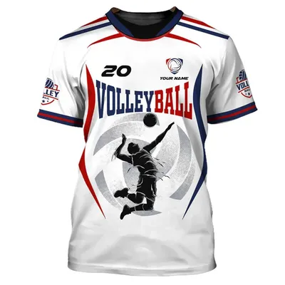 New Volleyball Uniform Personalized Customization Name 3D Printed Men's T-shirt Fashion Sports Quick