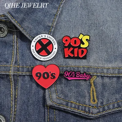 90's Baby Funny Slogans Collected Enamel Pins Custom Nostalgia 90s Kids Brooches Backpack Lapel