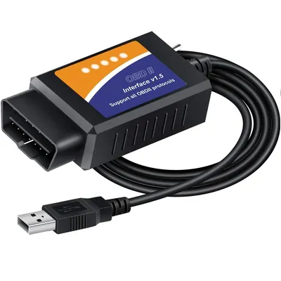 OBDII USB V1.5 Scanner OBD2 Adapter Diagnostic Cable for Multi-Brands CAN-Bus for Windows Car Fault
