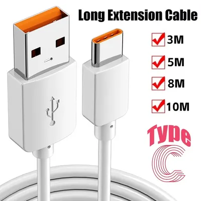 1m-10m Ultra Long Data Cable Fast Charging USB To Type C Data Line for Xiaomi Huawei Oppo Vivo Camera VR Android Phone Data Line