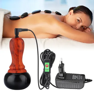 Hot Stone Gua Sha Electric Massager Neck Back Body Hot Compress Jade Warming Moxibustion Dredging