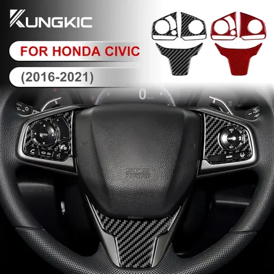 Real Soft Carbon Fiber Sticker For Honda Civic 10th 2016 2017 2018 2019 2020 2021 Steering Wheel
