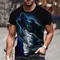 2024 Wolf T Shirt For Mens Animal Print Short Sleeve Top 3D Casual Street Man