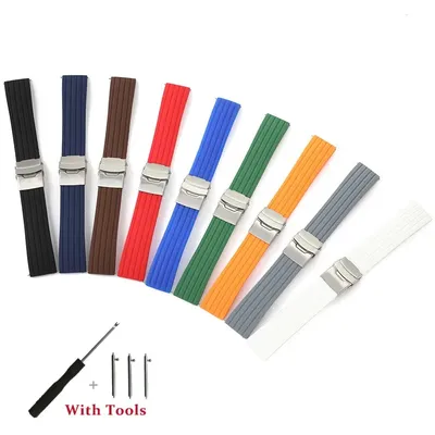 18mm 20mm 22mm 24mm Quick Release Silicone Watch Strap Sport Waterproof Watch Band Universal Watch