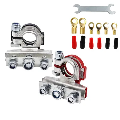 3 Way Positive Negative Battery Terminal Connectors 12V 24V Car Top Post Battery Terminals Wire