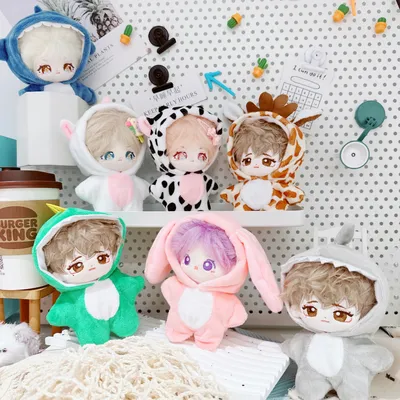 10cm Kawaii Animals Unicorn Bunny Coat Suit Mini Idol Soft Cotton Doll DIY Clothes Accessory for