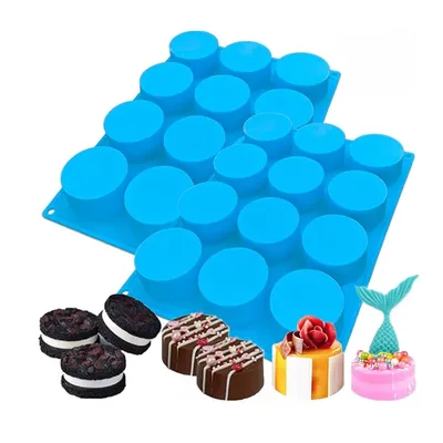 12 Hole Cylindrical Cake Silicone Mold Round Chocolate Biscuit Pudding Baking Mould Cookie Candle