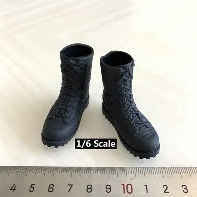 1/6 Scale Black Hollow Combat Boots Model Soldier Accessory Mini Ornament for 12 Inch Action Figure