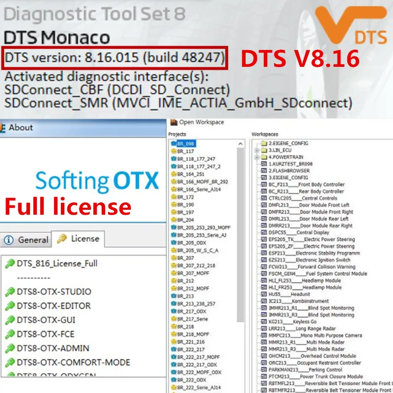 2023 best DTS Monaco V8.16 Full license for mb star c4 sd c5 vci c6 ECOM xentry/das Download and install online and activate