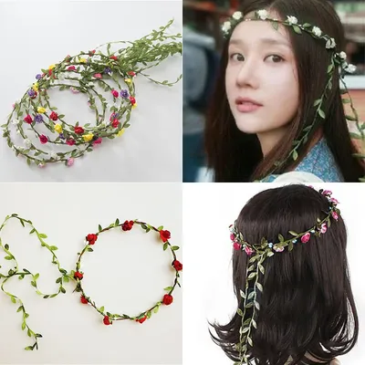 French Vintage Rose Flower Bridal Headpiece Bohemia Beach Headband Bridesmaid Hair Accessory