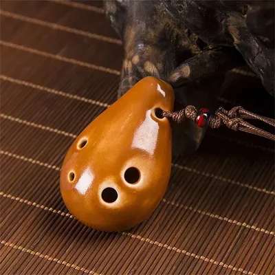 Small Flute Color Clay Ocarina Mini Wind Instrument 6 Holes Portable Whistle With Lanyard For