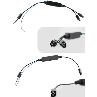 Hizpo Single Head or Dual FAKRA RF Radio Antenna Adapter Converter Cable with Amplifier for Audi VW