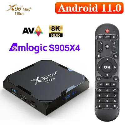 X96Max Plus Ultra TV Box Android 11 Amlogic S905X4 4GB 32GB TVBOX AV1 8K Wifi BT X96 Max Media