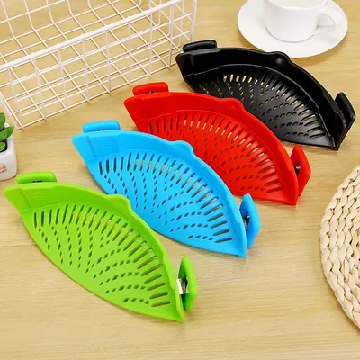 Hot sale Kitchen Strainer Clip Silicone Colander Fits all Pots and Bowls Kitchen Pasta Pot Clip On