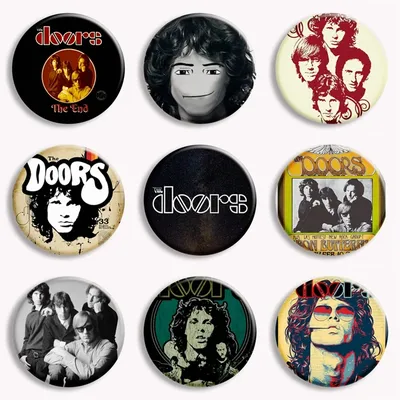 Vintage Rock N Roll Band The Doors Jim Morrison Soft Button Pin Rock Band Music Aesthetic Brooch