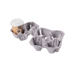 Blanc HYGIENIC Becherhalter CLICK´N CARRY aus Recyclingkarton für 2–4 Becher, 360 Stk, 24x 20x 5 cm, praktische & kompostierbare Image