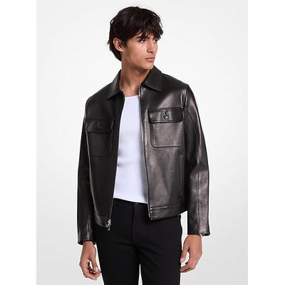 Michael Kors Bonded Leather Jacket Black L