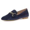 Slipper GABOR, Damen, Gr. 40, blau (dunkelblau), Ziegenveloursleder, unifarben, elegant, Schuhe, Loafer, Halbschuh, Businessschuh mit edler Zierschnalle