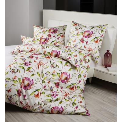 Wendebettwäsche JANINE "Milano 4511145111 09 135X200,80x80", bunt (multicolor), B/L: 135cm x 200cm, , Mako-Satin, B/L: 80cm x 80cm, Mako-Satin, Obermaterial: 100% Baumwolle, Bettwäsche, mit Reißverschluss Image