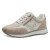 Keilsneaker TAMARIS, Damen, Gr. 40, creme, glitzer, Leder, Textil, Lederimitat, aufgeraut, sportlich, Schuhe, Freizeitschuh, Halbschuh, Schnürschuh mit Kontrastbesätzen