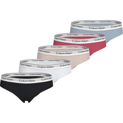 Brasilslip "5PK BIKINI", Kinder, Gr. 128/134, spny, dpcrmsnfrt, nmst, pb, pcw, Jersey, Obermaterial: 95% Baumwolle, 5% Elasthan, CALVIN KLEIN UNDERWEAR, unifarben, körpernah, Unterhosen, mit Logobund Image