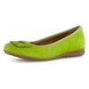 Ballerina GABOR "FLORENZ", Damen, Gr. 42, grün (apfelgrün), Ziegenveloursleder, unifarben, festlich, Schuhe, Bequemschuh, Businesschuh, Elastikeinfass, Komfortweite G (=weit)