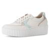 Plateausneaker GABOR, Damen, Gr. 39, creme, pastellfarben, Nappaleder, sportlich, Schuhe, Freizeitschuh, Halbschuh, Schnürschuh mit Best Fitting-Ausstattung