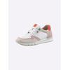 Sneaker CAPRICE, Damen, Gr. 38, orange (weiß, orange), Glattleder, Veloursleder, sportlich, Schuhe