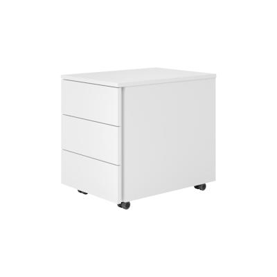bümö lite Rollcontainer mit Schubladen, Container aus Holz in weiß - Rollwagen für's Büro als Schreibtisch Unterschrank, Bürocontainer od. Image