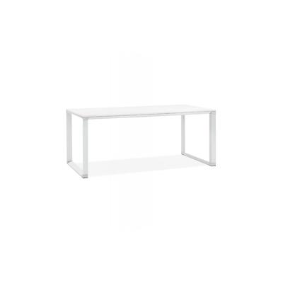 Designer-Chefbüro aus Holz und Metall | Großer Schreibtisch mit edler Weißlackierung | Geräumiger Arbeitsplatz mit klaren Linien | Kadima Design Image