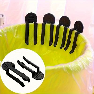 TEMU 10pcs Plastic Garbage Bag Clips - Easy Waste Bin Holder, Trash Can Securing Gadgets For