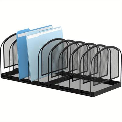 TEMU Daltack 9 Section File Organizer For Desk, Mesh Desk Folder Holder, Upright File Sorter For Home, Office & Classroom Organization, Black